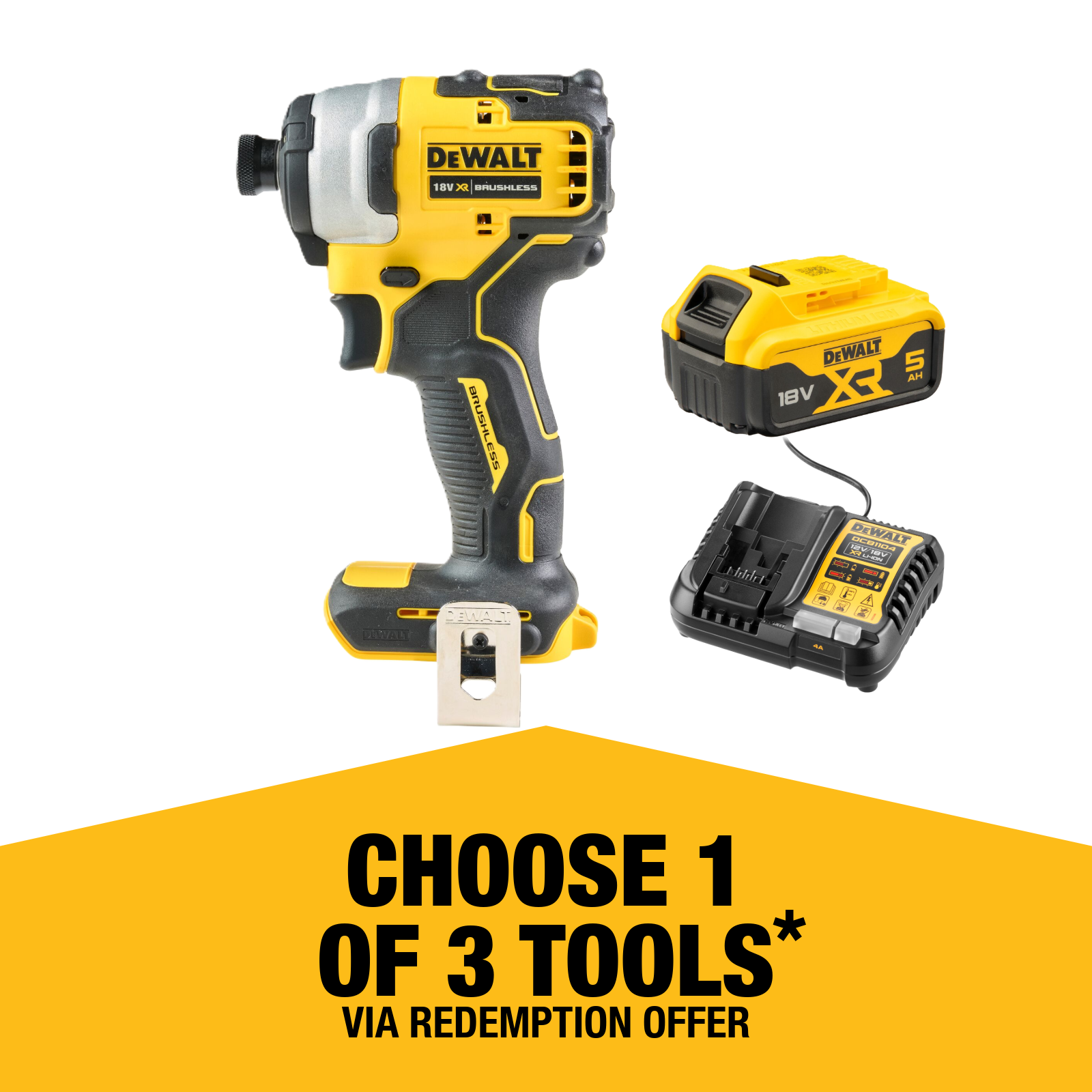 DeWALT 18V 5Ah XR Brushless Atomic Impact Driver Kit Bunnings
