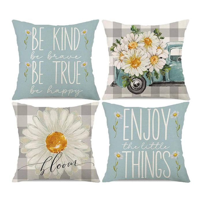 Catzon 4 Pcs Decorative Throw Pillow Covers with HD Printing for Home Decor