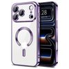 For Apple iPhone 18 Pro /17 Pro MagSafe Magnetic Case with HaloLock Shockproof Protective Electroplating Clear Cover (Purple)