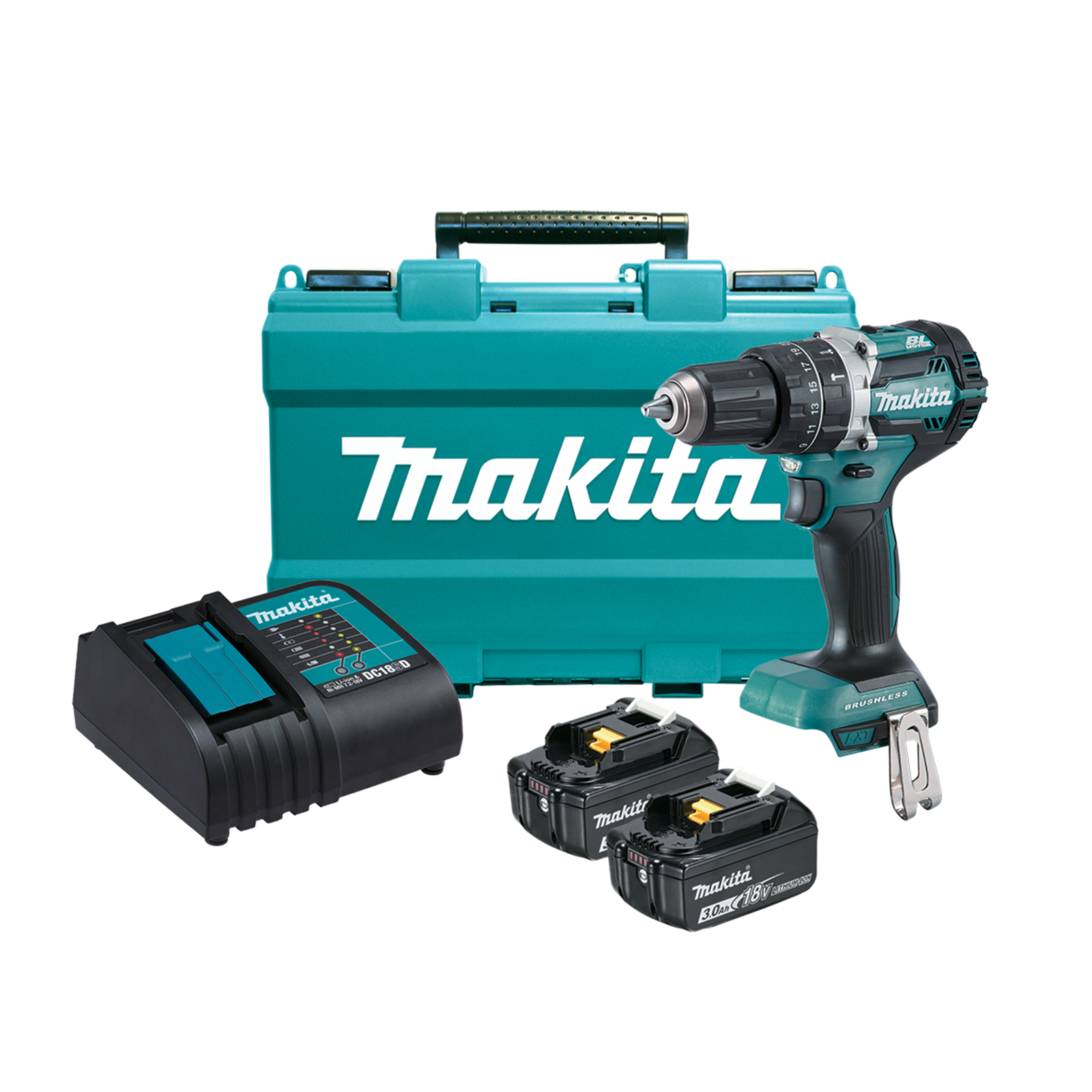 Makita 18V Brushless Hammer Driver Drill Kit DHP484SFE Bunnings Australia