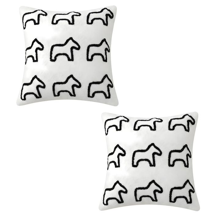 SOGA 2X 45cm White Teddy Fleece Throw Pillows