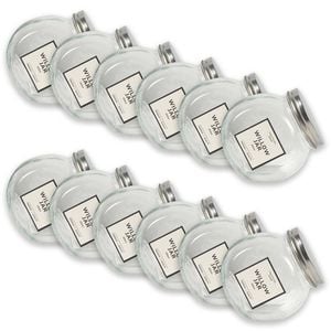 12PK Glass & Co Willow Premium Tilt Silver Screw Lid Storage Jar 650ml Clear
