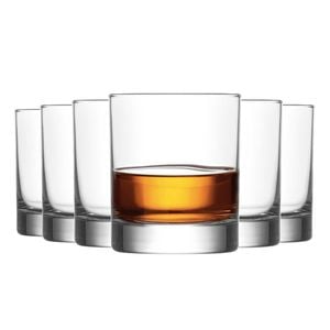 Lav Ada 305ml Whisky Glasses - Set Of 6 Classic Scotch Bourbon & Cocktails Tumblers Crystal Old Fashioned Drinking Glasses