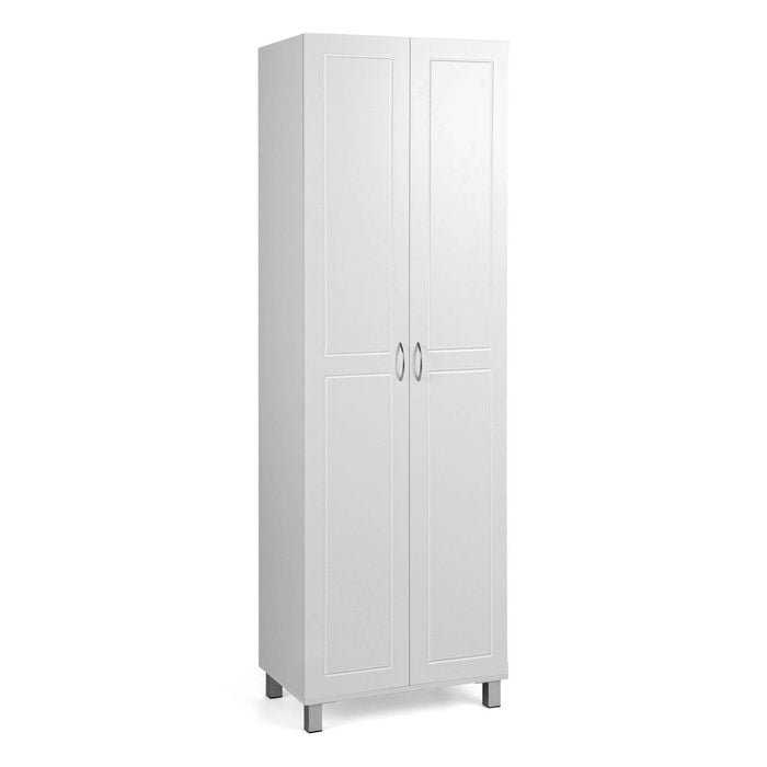 Costway 187cm Tall Storage Cabinet Utility Pantry Sideboard White