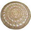 Tribal Round Jute Rug - 1049 - Natural - 120x120cm