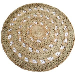 Tribal Round Jute Rug - 1049 - Natural - 120x120cm