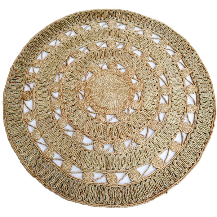 Tribal Round Jute Rug - 1049 - Natural - 120x120cm