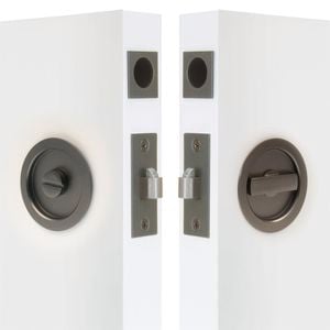 Windsor Graphite Nickel Round Privacy Cavity Suite