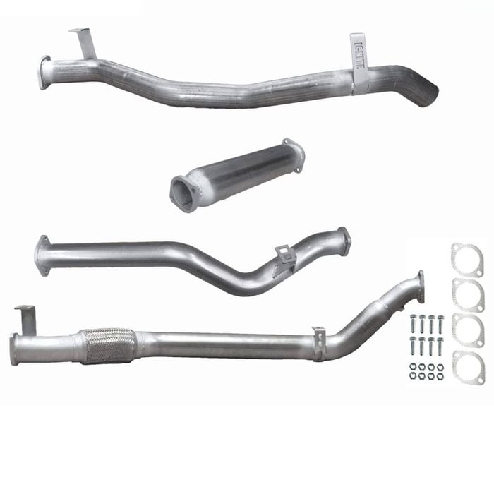 Ignite Exhausts Turbo Back For Toyota Landcruiser 79 Series V8 D/cab 3" No Cat With Hotdog Black Aluminised Steel