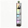Ufurniture 5-tier Corner Display Bookshelf 162cm Storgae Shelf With Dimmable Led Floor Lamp Black