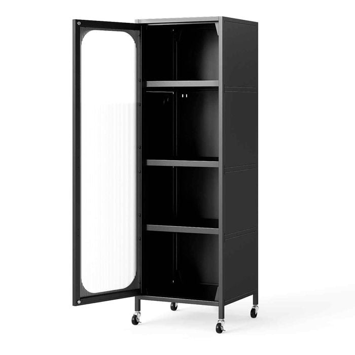 Costway 5-tier Metal Storage Cabinet Kitchen Pantry Cupboard Black