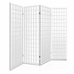 Artiss 4 Panel Room Divider Screen Wood White