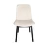 Sk designer living | cozy upholstered dining chair | black legs - ivory fabric