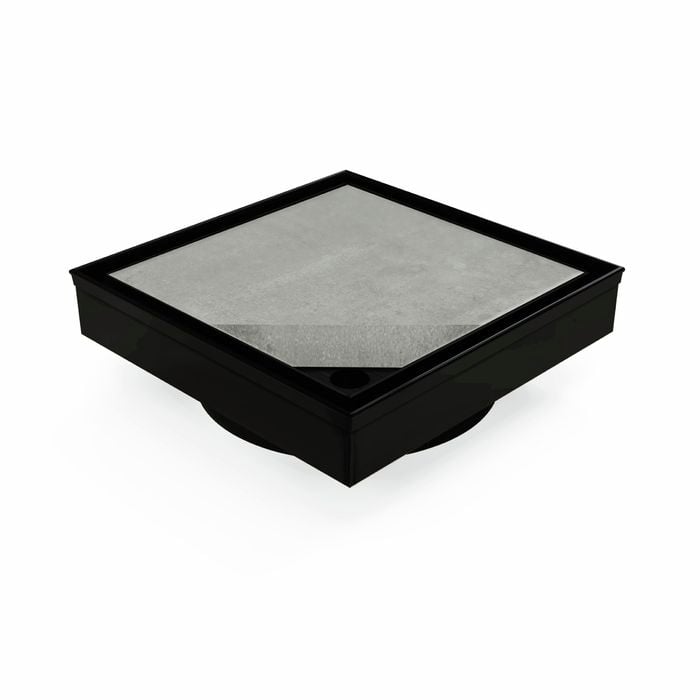 Forme 110 x 110mm Black Satin Stainless Steel Tile Insert Floor Waste
