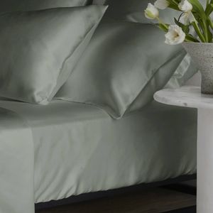 Bedding Co. Fitted Sheet 100% Mulberry Silk 20 Momme Sage Green Double
