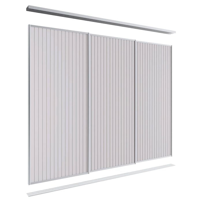 Lugna 2100 x 1801-2700mm Clear Anodised VJ Panel Wardrobe Triple Sliding Doors