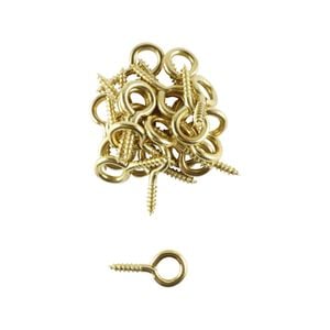 Everhang 8mm Brass Plated Screw Eyes - 25 Pack