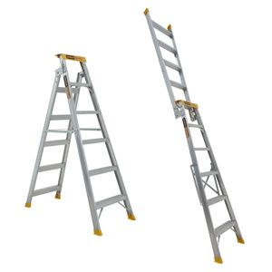 Gorilla 150kg Pro-Lite 6 Step Dual Purpose Aluminium Ladder
