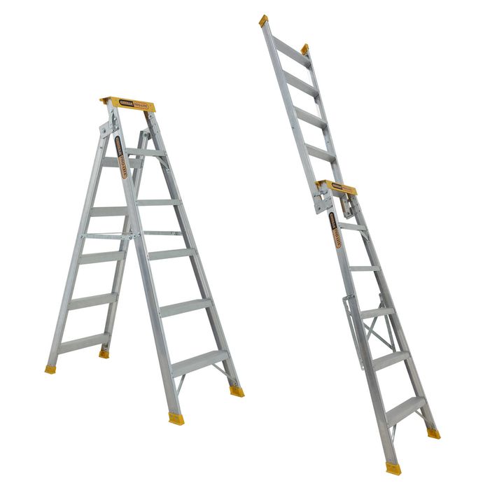 Gorilla 150kg Pro-Lite 6 Step Dual Purpose Aluminium Ladder