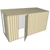 Build-a-Shed 1.5 x 3.7 x 2m Sliding Door Tunnel Shed with Hinged Side Door - Cream