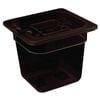 Vogue Food Pan Gn 1/6 Polycarbonate Black 65mm Commercial Kitchen Gastronorm Container