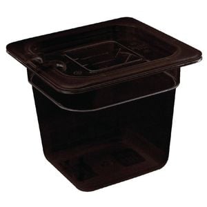 Vogue Food Pan Gn 1/6 Polycarbonate Black 65mm Commercial Kitchen Gastronorm Container