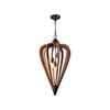 CLA Lighting SENORITA Tuscan Coffee Cherry Wood Pendant Light - 3-Lit