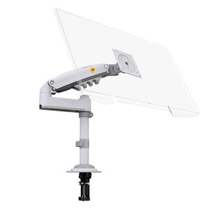 North Bayou Desktop Monitor Pole Mount Gas Strut Arm 17"-30" Up To 9 Kg H100 - White