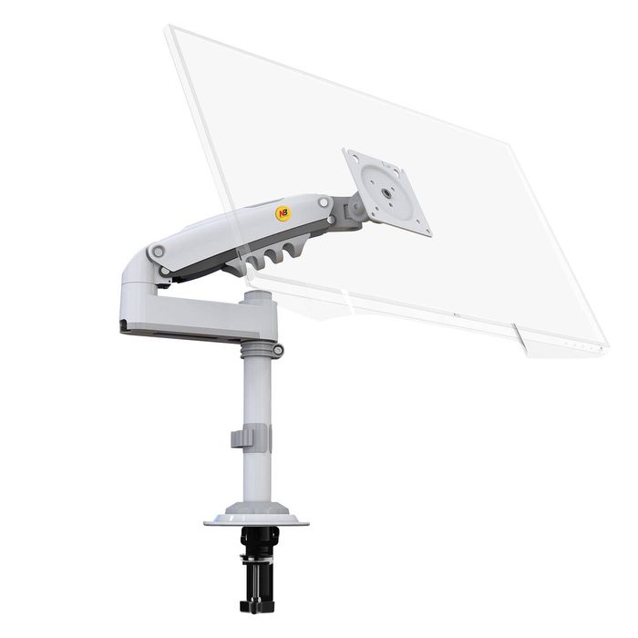 North Bayou Desktop Monitor Pole Mount Gas Strut Arm 17"-30" Up To 9 Kg H100 - White