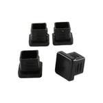 Surface Gard 16mm Black Square Plastic Internal Chair Tip - 4 Pack