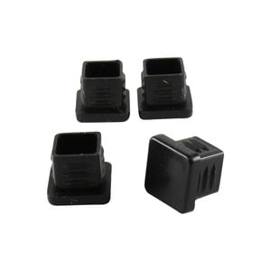 Surface Gard 16mm Black Square Plastic Internal Chair Tip - 4 Pack