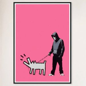 Galrie Banksy Choose Your Weapon Bright Pink Poster Print 2010 - Edgy Art Collection, Black Frame, A1 60 x 84cm (23 x 33inch)