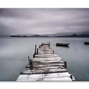 Look On Pier and Boat Photograph  Print 100% Australian Made 75 x 50cm  (Stretched)