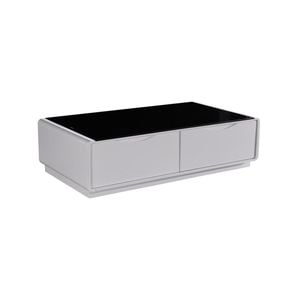 Coffee Table High Gloss Finish MDF Black & White Colour with 2 Drawers Storage