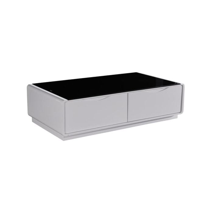 Coffee Table High Gloss Finish MDF Black & White Colour with 2 Drawers Storage