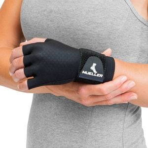 Mueller Compression Glove Beige Small/Medium for Pain Relief & Arthritic Hand Support