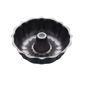 Mastercraft 27cm Heavy Base Fluted Non-Stick Ring Cake Pan - Black