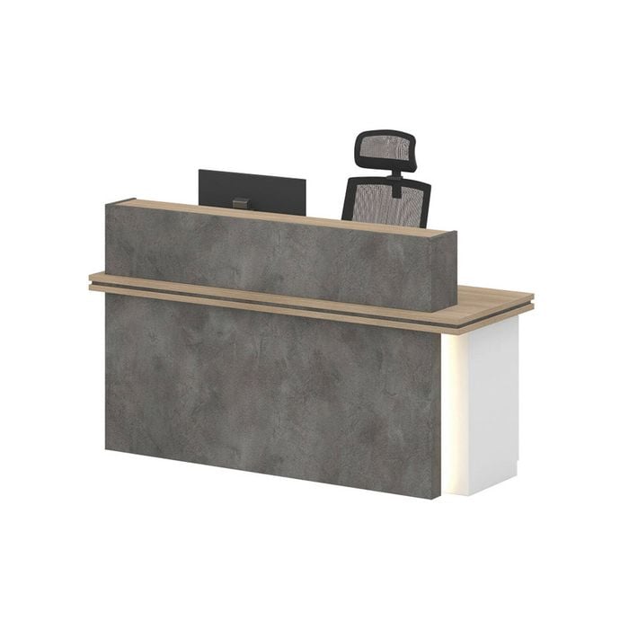 Modern Furniture JARIN  Reception Desk Right Panel - Carbon Grey & White Colour