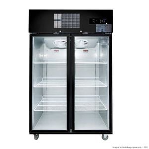 Thermaster Black Double Glass door freezer
