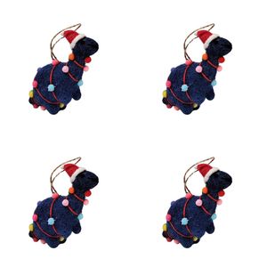 4PK Urban Dinosaur Wrapped in Lights Hanging Decoration 9cm Blue Assorted