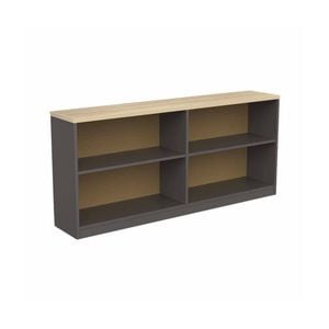 Olg Ekosystem Bookcase New Oak With Charcoal W1600mm X D300mm X H720mm
