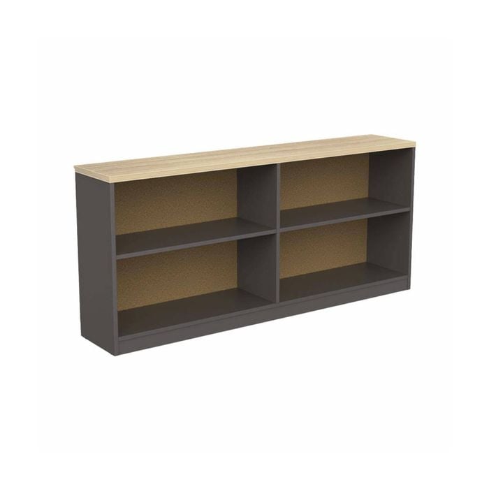 Olg Ekosystem Bookcase New Oak With Charcoal W1600mm X D300mm X H720mm