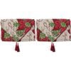 2PK LVD 34x180cm Polyester Table Runner Poinsettia Home/Kitchen/Tabletop Decor