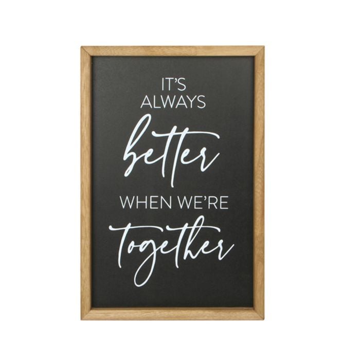 Maine & Crawford MDF Better Together 36x24cm Plaque - Black
