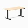 Desky Dual Sit To Stand Maple Hardwood Desk 150x75cm Matte Black Frame