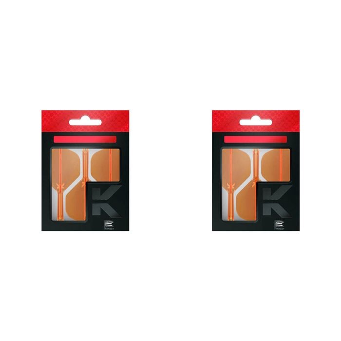 6pc Target K-Flex No 2 Dart Flight & Shaft Medium 33mm - Neon Orange