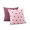 Dreamaker Pippa Polka Dot & Stripe Reversible European Pillowcase Twin Pack Pink/Plum