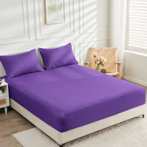 LINENOVA 2000TC Bamboo Blend Fitted Sheet Set - Purple,King Single