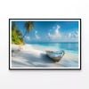 Beach with Old Wooden Boat  Print 100% Australian Made 120x90cm  (Poster)