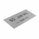 Sandleford 140 x 65mm Stainless Steel No Junk Mail Sign